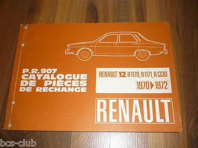 RENAULT 12 R12 1972 original ERSATZTEIL KATALOG ETK 3.Auflage WERKSTATT HANDBUCH - Bild 1 von 4