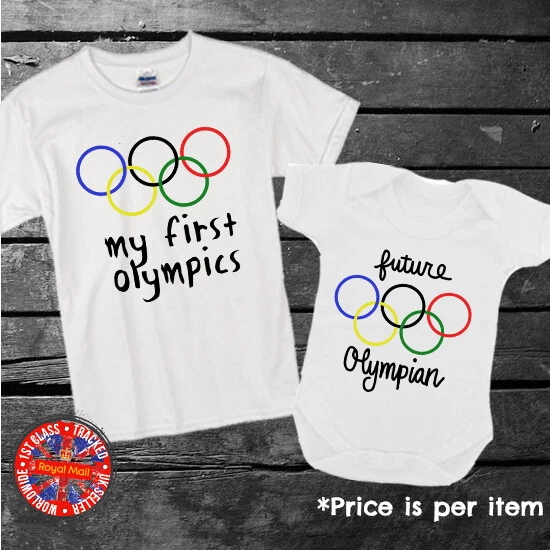 DUNNES STORES Olympics "Future Olympian" "My First Olympics" Body T-Shirt Jungen Mädchen Kinder