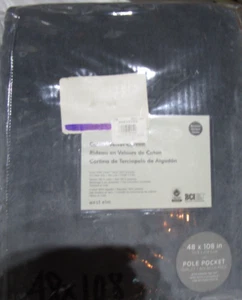 1 West Elm Cotton Velvet curtain Drape 48 108 stormy blue blackout New w tag - Picture 1 of 1
