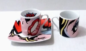 PAUL CARDEW POP ART PORCELANA ESPRESSO 2 TAZAS 1 PLATILLOS Lote REPUESTO FINECASA. - Imagen 1 de 6
