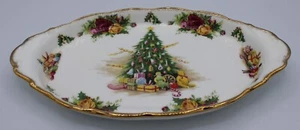 Royal Albert CHRISTMAS MAGIC Old Country Roses 10" Oval Regal Serving Tray VTG - Picture 1 of 13