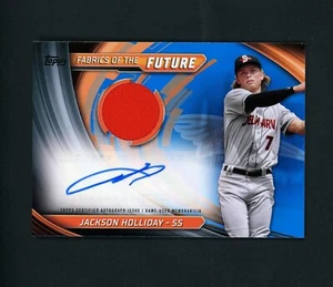 Jackson Holliday 2024 Topps Fabrics Of The Future AUTO - Baltimore Orioles MINT - Picture 1 of 2