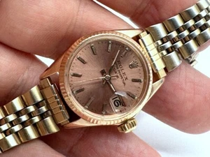 1966 Rolex Datejust Automatic 18K SOLID ROSE GOLD CASE Rf 6917 cal 1160 SERVICED - Picture 1 of 23