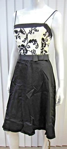JESSICA HOWARD SPAGHETTI STRAP ABITO FASCIA 4 RICAMATO NERO BIANCO - Foto 1 di 7
