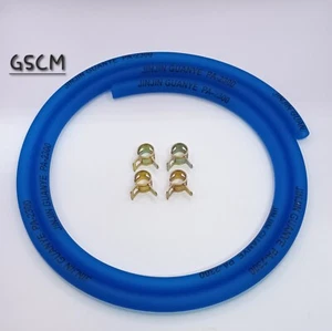 Motorcycle Blue Fuel Line Petrol Pipe 1m long 8mm O/D x 5mm I/D ×4 Clips - Picture 1 of 4