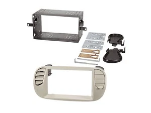 Einbaurahmen Set Doppel DIN Autoradio für Fiat 500 08-15 perlgrau HQ inkl. Lüftu - Bild 1 von 2