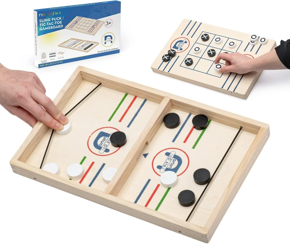  Niino 2 in 1 Fast Sling Puck &Tic Tac Toe Game Board |Christmas gift (20PCS) - Image 1 of 4