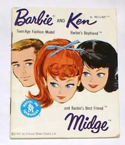 VINTAGE MATTEL BARBIE und KEN MIDGE PUPPE MIT MINI MODEHEFT KATALOG, 1962! - Bild 1 von 1
