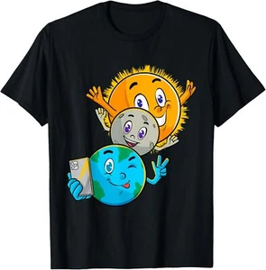 Solar Eclipse 2024 Funny Earth Sun Moon Selfie Space Kids T-Shirt Hoodie - Picture 1 of 19
