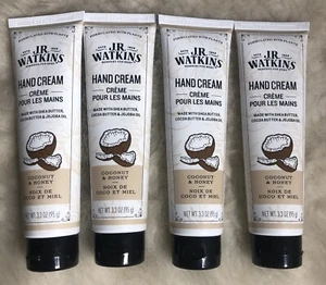 Lot 4 J.R. Watkins Hand Cream 3.3 OZ EACH ~COCONUT & HONEY ~NEW - Picture 1 of 3