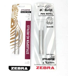 Zebra 4C StylusPen Refills #84412, 1.0mm Medium Point, Black & Tele-Scopic Twist - Picture 1 of 9