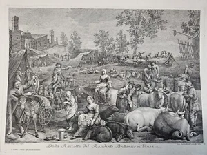 1762 FOLIO Estampado Grabado Original 48,5 cm Maria Crespi / de Leonardis EN VENECIA - Imagen 1 de 12