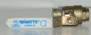 Watts LFFBVS 3C 1/2 Inch 2 Piece Lead Free Brass Ball Valve - Picture 1 of 6