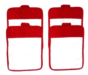 Sublimation Blanks 9"x7" Red Pot Holders with Sublimation Pocket DIY Set of 4 - Picture 1 of 3
