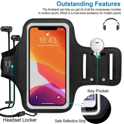 [Anti-Shake] Lightweight Sports Phone Arm Band for iPhone 14/+ 13 12 11 Pro Max Foto 1 de 4