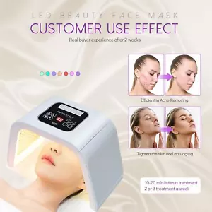 7 Color LED Light Photon Therapy Face Facial Beauty Skin Therapy Wrinkle Machine - Picture 1 of 11