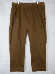 Pantalone chino Polo Ralph Lauren uomo 38x30 marrone plissettato gamba dritta cotone - Foto 1 di 6
