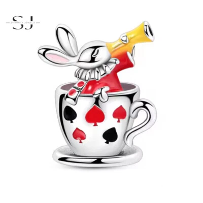 925 Sterling Silver March Hare Rabbit Charm Bead for Bracelets Gifts for Women - Image 1 of 3