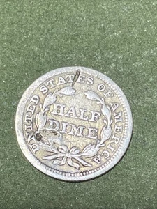 1853 Seated Liberty Half Dime 5C Arrows Ungraded Silver US Coin Obsolete Type - Picture 1 of 2