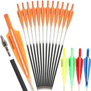 16" 17" 18" 20" 22" Carbon Bolts Archery Arrows 4" Vanes Mini Bow Hunting Target - Picture 1 of 17