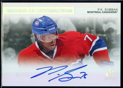 2011-12 SP Authentic Marks of Distinction #MDPS P.K. Subban 25/25 - Image 1 of 2