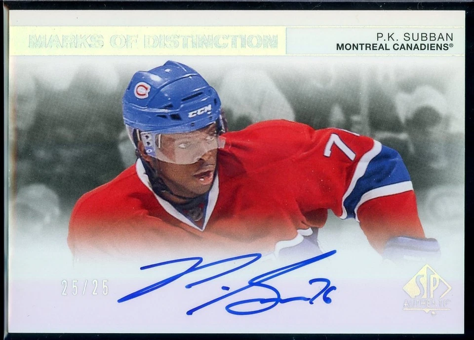 2011-12 SP Authentic Marks of Distinction #MDPS P.K. Subban 25/25 - Image 1 of 2