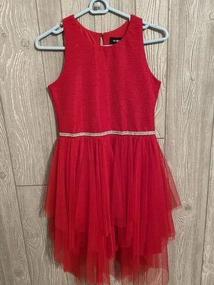 AMY BYER Girl's Size 16 Red Twilight Mesh Formal/Party Dress Chiffon/Sequin ~NEW - Image 1 of 4