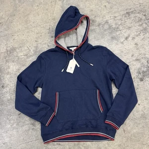 Sudadera con Capucha Ben Sherman Mediana Para Hombre Azul Marino Mod Polar Logo Pullover Atletismo Gimnasio - Imagen 1 de 5