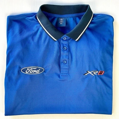 FORD XR8 Official Licensed Blue Short Sleeve Button-Up Polo Shirt - Size 3XL - Image 1 of 4