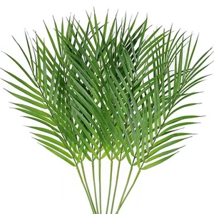 8 Pcs Artificial Areca Palm Leaves Stems Faux Palm Leaf Greenery Tropical Pal... - Picture 1 of 7