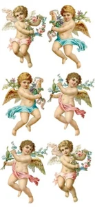 VIOLETTE STICKER - LOUISA , Angels, Cherubs - LABELS - 8" x 3 3/4" (20cm x 9cm) - Imagen 1 de 1