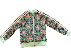 ADIDAS Jungle Tropical Parrot Zebra Print Track Jacket Youth Girl XS 7-8 yrs - Picture 1 of 11