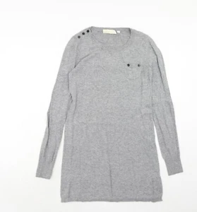 Ronit Zilkha Womens Grey Viscose Blend Jumper Dress Size L - Picture 1 of 10