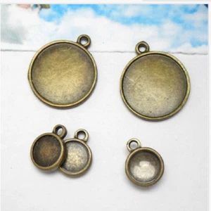 Colgante en blanco 60 piezas de bronce envejecido 14 mm cabujón redondo ajustes  - Imagen 1 de 1