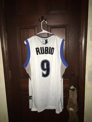 Men Sz 50 Adidas RICKY RUBIO Timberwolves NBA Basketball Jersey - Image 1 of 4