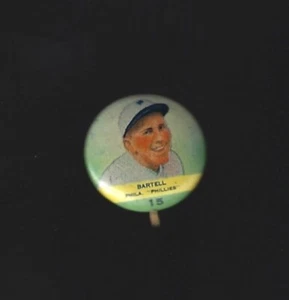 1932 ORBIT PINS DICK BARTELL # 15 NEAR MINT - Picture 1 of 2