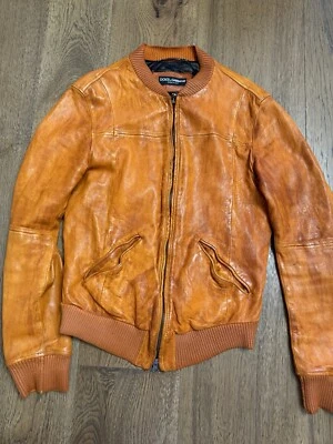 Chaqueta Bomber de Cuero con Cremallera Dolce & Gabbana Talla 48 Foto 1 de 4