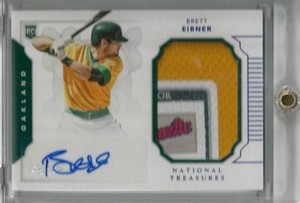 2016 NATIONAL TREASURES BRETT EIBNER RC AUTO 5 COLOR TAG PATCH 1/1!!