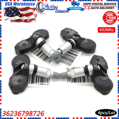 Sensor de presión de neumáticos 4 piezas TPMS NUEVO para MINI Cooper R50 R52 R53 R55 R56 57 433 MHz Foto 1 de 4