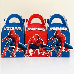 6x Spiderman Lolly Loot Bag Box. Party Supplies Banner Flag Bunting Game Cake - Picture 1 of 7