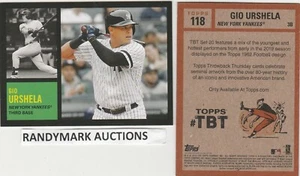 Gio Urshela NEW YORK YANKEES TOPPS 2019 THROWBACK 1962 FOOTBALL TBT 118 SP 1194 - Picture 1 of 3