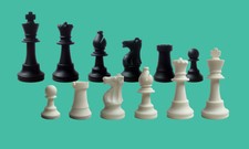 SchachQueen - Schachfiguren Silikon schwarz/weiß, König 97mm