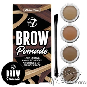 W7 Brow Pomade Eyebrow Definer Shaping Gel Colour Tint Jar & Brush Easy blend - Picture 1 of 5