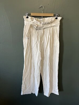Banana Republic Womens Ivory Wide Leg Linene Flowy Pants Size Petite 6 - Image 1 of 3