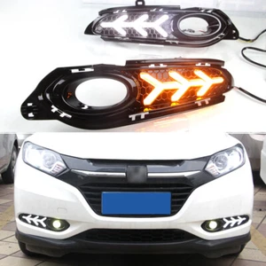 LED DRL Turn Indicator Signal Daytime Running Fog lights Fit For Honda HR-V 14+ - Picture 1 of 7