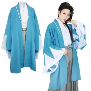 JAPANESE Woman Haori Shinsengumi Asagi Free Size Jacket Cosplay Costume Blue - Picture 1 of 6