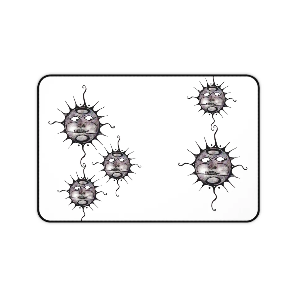 dreamcycle, white suns desk mat, original art, classic black and white - Image 1 of 1