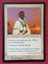 Magic The Gathering WEATHERLIGHT PEACEKEEPER single white card MTG