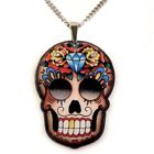 New Jubly Umph Mexican Skull Necklace Tattoo Kitsch Punk Rock Diamond Roses