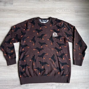 Eight732 grafischer Pullover mit Rundhalsausschnitt Rottweiler braun schwarz Herren Gr. 2XL - Bild 1 von 5